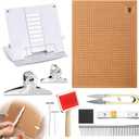 SHENLIU 108 Pcs Macrame Kit 1216 Inch Macrame Board and Pins, Double Sided Grids Handmade Braiding Making Board, Metal Adjustable Holder, Brush Scissor Ruler for Bracelet Creating, Knotting Creations