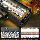 NAOEVO 12 Inch LED Light Bar, 300W 30000LM LED Offroad Fog/Driving Lights with 2 Leads Wiring Harness, Spot & Flood Combo, Work for Truck Boat UTV ATV, 1 Pc (White/Amber/White&Amber)