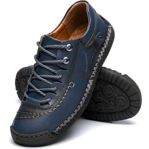 alcubieree Mens Leather Casual Shoes Comfortable Fashion Sneakers Loafers Lightweight Dress Walking Driving Shoes for Men, Size 10