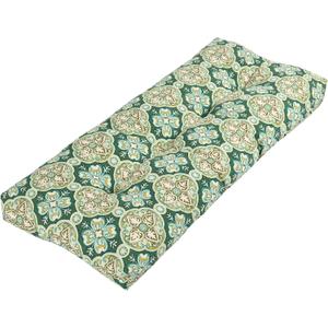 Indoor Outdoor Bench Cushion 45 x 18 Inch, Non-Slip Water Resistant Long Seat Pads, Tufted Loveseat Cushion for Patio Garden Furniture, Swing, Settee, Window, Wicker, Front Porch(Green Medal)