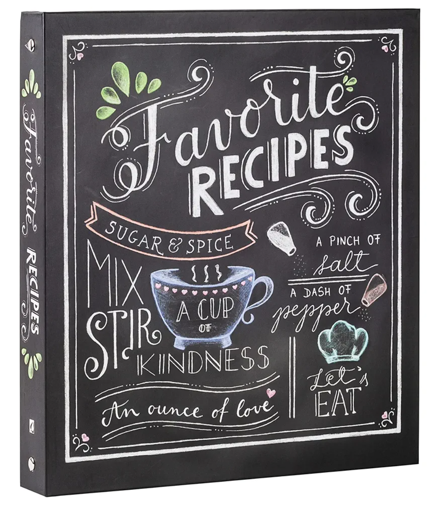 Deluxe Recipe Binder - Favorite Recipes (Chalkboard) - Write In Your Own Recipes