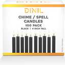 Dinil - Spell Candles for Rituals, Birthdays, Spells, Premium Chime Candles (100, Black)