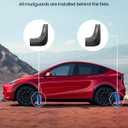 REEVAA 2026 Tesla Model X Accessories - Mud Flaps [Protect Paint, No Drilling Required] All-Weather Splash Guard Body Kits for Model X 2022-2026, Black (Set of 4)