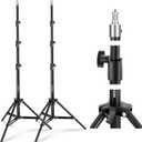 NEEWER Basics 6ft/180cm Photography Light Stand 2 Pack, 4 Section Foldable Metal Tripod with 1/4" Screw & 5/8" Stud for Camera, Ring Light, Accessories, Max Load: 11lb/5kg, ST180B