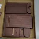 TESLYAR Wood Phone Docking Station for Men - Desktop or Nightstand Organizer - Birthday Gifts for Men, Dad - Anniversary Idea from Wife - Key Holder, Stand Wallet, Watch & Essentials (Bourbon Brown)