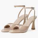 Susanny High Heels for Women Pointed Open Toe Strappy Chunky Block Heels Ankle Strap Stiletto Kitten Heeled Sandals Wedding Bridal Party Prom Sexy Dress Shoes 7,5