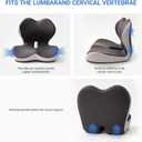 Breathable Ergonomic Memory Foam Seat Cushion & Lumbar Support Pillow, X-Large L-Shaped Coccyx Cushion with Tailbone Hollow, Pain Relief Pad, Ideal for Office Chair, Car, Gaming Chair & Wheelchair