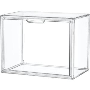 Clear Acrylic Display Case, Stackable Plastic Storage Bins with Magnetic Attraction Lid, Showcase for Cosmetic, Large Figures Collectibles, X-Large