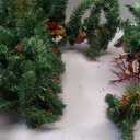 6FT Pre-lit Christmas Garland with Lights Pine Cones, Red Berries Artificial Pine Wreath Garland Battery Powered Xmas Decorations for Xmas Tree Fireplaces Stairs Doors (1 Pcs)
