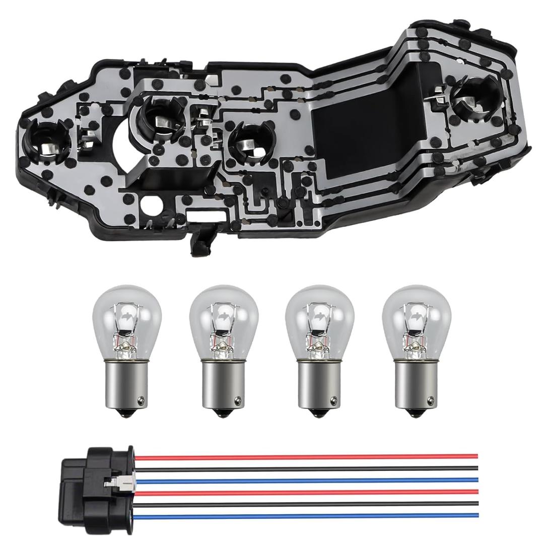 Left or Right Rear Taillight Tail Light Lamp Socket Holder & 4*Bulbs & 1 * 6-Pin Wire Harness Compatible with MINI F55 F56 F57 1.5T/2.0T, Cooper S ONE JCW Replace#: 63217361305 61132359993