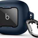 SURITCH Case for Beats Powerbeats Fit Case Cover, Magnetic Bumper Cases for Powerbeats Fit Earbuds 2025, Shockproof Protective Cover with Magnetic Lock & Carabiner for Workout, Sport, Travel, Navy