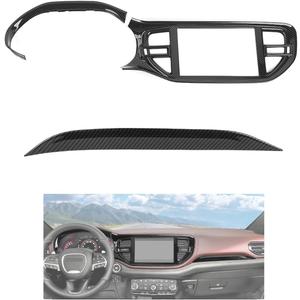 JeCar 3PCS Carbon Fiber Dash Trim Cover for 2021-2025+ Dodge Durango Interior Decoration Accessories Upgrade (Only for 10.1 Inch Navigation Screen)