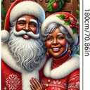 3 x BlissYard Christmas Door Cover 71x35 Inch Santa Claus Couple Door Banner, Merry Christmas Winter Porch Sign with Santa and Mrs Claus, Holiday Entry Decor Indoor Outdoor Farmhouse Party Hanging Cover