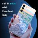 Compatible with Samsung Galaxy S21 Case, Aesthetic Beach Wave Sunset Glow Slim Fit Soft TPU Shockproof Protective Cover Case Gift for Women Girl