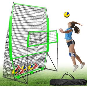 Volleyball Training System 8 x 11 FT Volleyball Practice Net Sturdy, Adjustable, Portable Training Equipment for Indoor Outdoor Serving Passing Practice