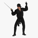 Morph Masked Vigilante Costume Men El Legend Hero Outfit with Black Hat and Mask for Adults Medium