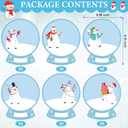 Hollowfly 30 Sets Snow Globe Picture Frame Craft Kit DIY Christmas Photo Frame Snowglobe Craft Photo Ornament Bulk with Snowflakes and Artificial Snow for Xmas Winter Party Decor Supply Gift(Snowman)