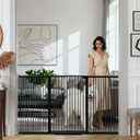 41" Extra Tall and Wide Pet Gate, 65.8-71.2 in Baby Gates with Door for Doorways Hallways, Walk Thru Large Dog Gate Indoor, Auto Close Long Child Safety Gates for Kids Puppy Doggie, Black