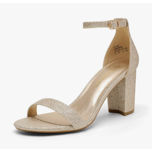 DREAM PAIRS Women's Chunk Low Heel Pump Sandals 5 1/2