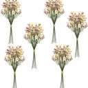 18 Pcs Small Artificial Daisy Flowers Fake Wildflowers Spring Flowers Silk Chamomile Faux Daisies with Stems for DIY Floral Arrangements Wedding Table Centerpieces Party Decor (Pink)