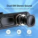 LENRUE Computer Speakers for Desktop,PC Speakers with Basic Stereo Sound & Colorful Lights, Single USB for Both Power and Audio,Desktop Laptop Sound Bar Speakers for Gaming,Movies,Music