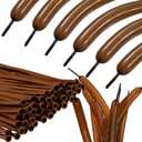 Skylety 100 Pieces Twisting Balloons Long Balloons DIY Latex Modelling for Birthday Wedding Engagement Anniversary Festival Party Decoration(Coffee) (Coffee)