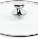13 In Glass Lid for Frying Pan, Tempered Replacement Cover Compatible with All 13 inches Cookware for Skillets, Round Cast Iron, Cast Aluminium, Stainless Steel Pans &Pots (Silvery / Round)