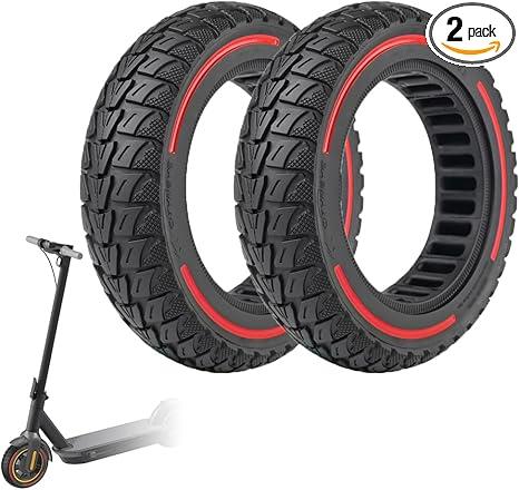 60/70-6.5 Solid Tire 10 Inch 10x2.5 for Segway Ninebot Max G30 G30P G30LP Gotrax G5 G6 Electric Scooters, Puncture-proof, Tubeless Rubber Tires Front or Rear Replacement, 2pc (Red) 60/70-6.5 Solid Tire 10 Inch 10x2.5 for Segway Ninebot Max G30 G30P G30LP Gotrax G5 G6 Electric Scooters, Puncture-proof, Tubeless Rubber Tires Front or Rear Replacement, 2pc (Red)