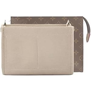 OULARIO Felt Insert Organizer Bag In Bag Fit Purse LV Toiletry Pouch 26 19, Lv Pouch 26 Khaki, Middle