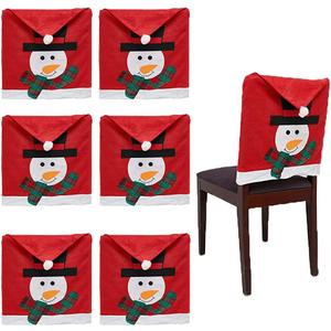 Phedrew 6Pack Christmas Dining Chair Slipcovers Christmas Chair Back Covers Snowman Decorations Chair Slipcovers for Party Home Decor