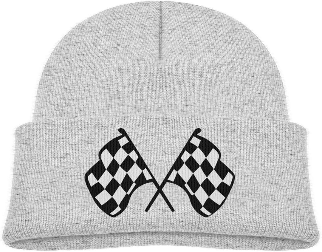 swqfzki Beanies Hats Newborn Boys Girls Funny Warm Caps Checkered Flags Hat Infant Race Flag Hats Baby Beanies Cap (0-12 Months)