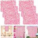 Pink Flower Wall Panel Background - 6 Packs Flowers Backdrops Spring Tea Party Girls Birthday Princess Wedding Bridal Shower Pink Floral Anniversary Ceremony Decor
