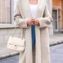 Saodimallsu Womens Long Cardigan Sweaters Chunky Open Front Oversized Slouchy Knit Fall Trendy Coatigan Jackets (Small, Apricot)