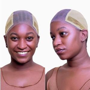Lace Wig Grip Cap for Glueless Wig 4x5 Transparent Lace Reusable Wig Caps, Wig Grip Band for Lace Front Wigs to Keep Wigs in Place, Adjustable Wig Cap with Grip Band Non Slip Cap for Women (Beige)