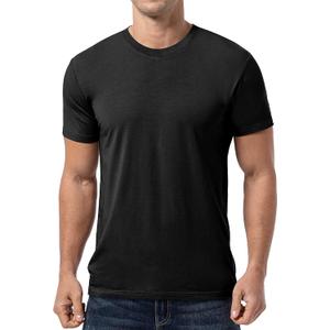 QUALFORT Men's Ultra Soft Shirt for Men Lightweight Cooling Short Sleeve Casual Basic Tee Shirt (Large)