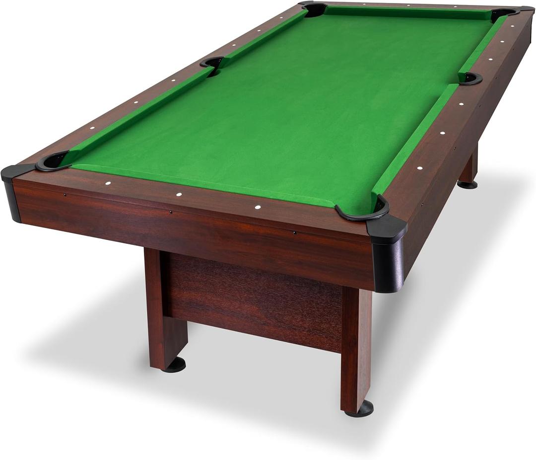 GoSports 7 and 8 ft Pool Tables with Wood Finish - Gray, Black, or Green Felt - Billiards Game Room Table for Adults & Family - Accessories Not Included