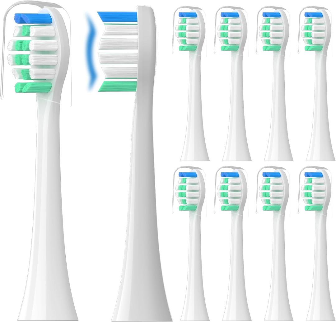 Replacement Toothbrush Heads Compatible with Philips Sonicare10 Pack Soft Replacement Electric Brush Head for 4100 5100 6100 HX9023/65 W Optimal Plaque Control Snap-on System