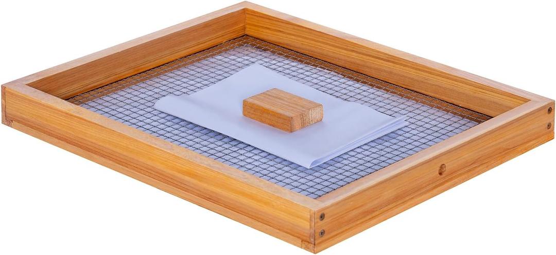 8-Frame Beehive Candy Board Dipped in Beeswax for Langstroth Hives, Assembled Winter & Early Spring Beekeeping Supplies - Holds Pollen Patty, Bee Hive Top Feeder for Overwintering (19.88" x 14" x 2")
