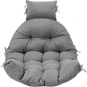 Tudomro Waterproof Egg Chair Cushion with Pillow Filling 2.58 kg Replacement Rocking Wicker Chair Cushion 48" x 32" High Back Hanging Swing Hammock Pad Thicken for Outdoor Patio Garden (Dark Gray)