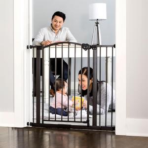 Regalo Safety 30-35 Extra Wide Baby Gate for Doorways & Bottom of Stairs, Pressure Mounted Walk-Through Gate for Babies, Toddlers & Pets, Bronze