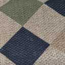 Collive Checkered Easy Jute Outdoor Patio Rugs for Entryway, 3x5 Washable Black and Green Diamond Kitchen Carpet, Modern Non Slip Woven Door Mats for Bedroom Entrance Nursery Classroom