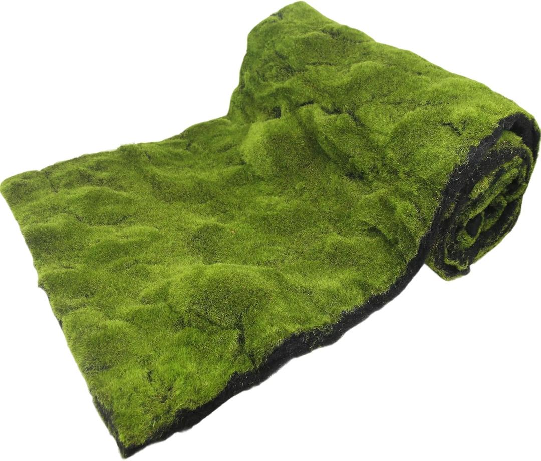 FAICOIA Fake Moss Rug Table Runner Green Moss Roll for Fairy Gardens Grass Wedding Woodland Table Decor Artificial Moss for Indoor Plants Crafts 20" x 79" Green Moss for Decorating Wall 50 x 200cm