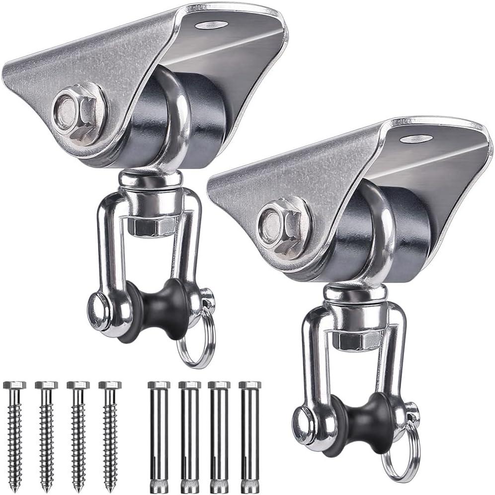 SELEWARE Anti-Squeaking Swing Hanger Stainless Steel Swing Set Hook Ceiling Mount Bracket for Hammock Chair Toddler Swing Yoga Swing Punching Bag 2 Packs
