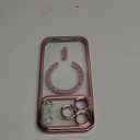 Magnetic for iPhone 17 Pro Case with Glitter Integrated Lens Protection, [Glossy Bumper & Shiny Magnetic Ring] [Compatible with Magsafe] Cute Women Girly Protective Phone Case for iPhone 17 Pro Pink