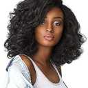 Sensationnel Curls Kinksandco Half Wig - Top Lady Instant Weave Drawstring Cap for Natural 3C to 4C Hair Textures (1B OFFBLACK)