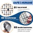 13FT Scat Mat for Cats with Spikes and 12 Garden Staples - Outdoor/Indoor Pet Deterrent for Plants, Furniture, Car, and Yard