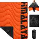 Lightweight Camping Blanket, Packable, Down Alternative, Puffy, Printed Wearable Blankets, Warm Camping Quilt with Snap Buttons for Outdoor, Travel, Hiking