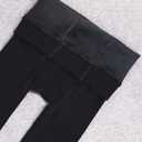 VERO MONTE Womens Opaque Fleece Lined Tights Colorful Warm Winter Thermal Tights (Black)