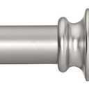 Heavy Duty Curtain Rods for Windows 28 to 48 Inches, 1 Inch Silver Curtain Rods for Bedroom, Living Room, Patio, Kitchen, Adjustable Curtain Rods with Classic Finials, Silver Finishing