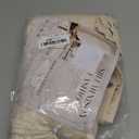 Siiluminisoy Extra Long Cream/Beige Boho Shower Curtain - Woven Fabric Farmhouse 96 Inch, 72 x 96 Tufted Chevron Textured Striped Modern Minimalist Cloth Curtain for Bathroom